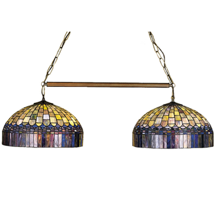 Emerald and Saffron 6-Light Art Glass Pendant with Mahogany Bronze Finish