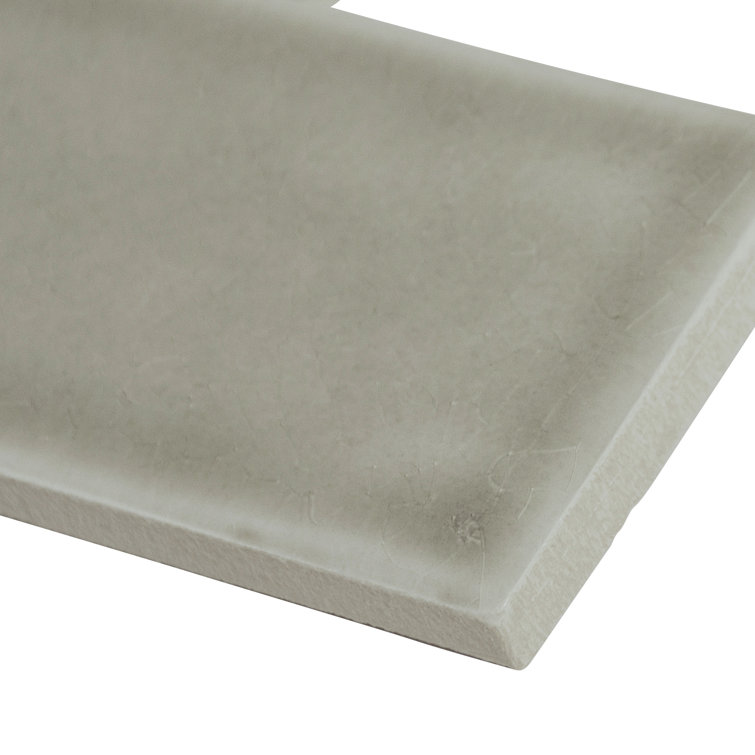 Portico Pearl Glossy Ceramic Subway Wall Tile, 4" x 12"