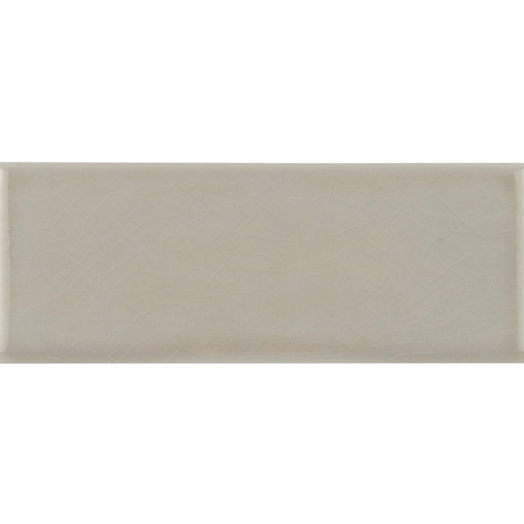 Portico Pearl Glossy Ceramic Subway Wall Tile, 4" x 12"