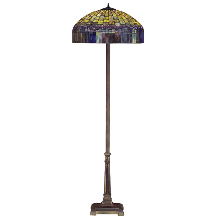 Tiffany Style Bronze Stained Glass Floor Lamp