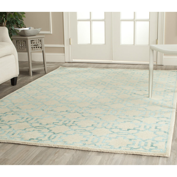 Modern Moorish Geometric 8' x 10' Gray Wool & Viscose Rug