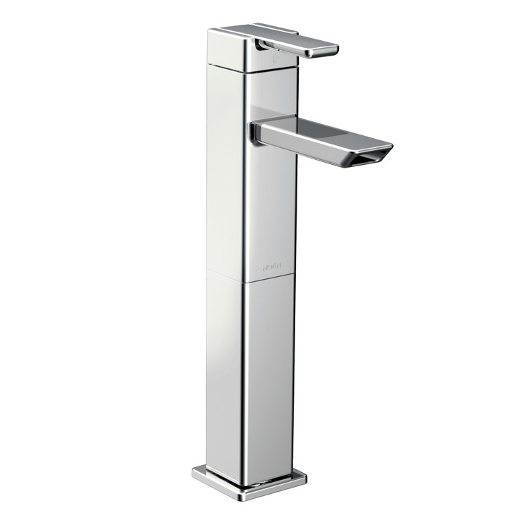 Chrome High Arc Single Hole Vessel Bathroom Faucet
