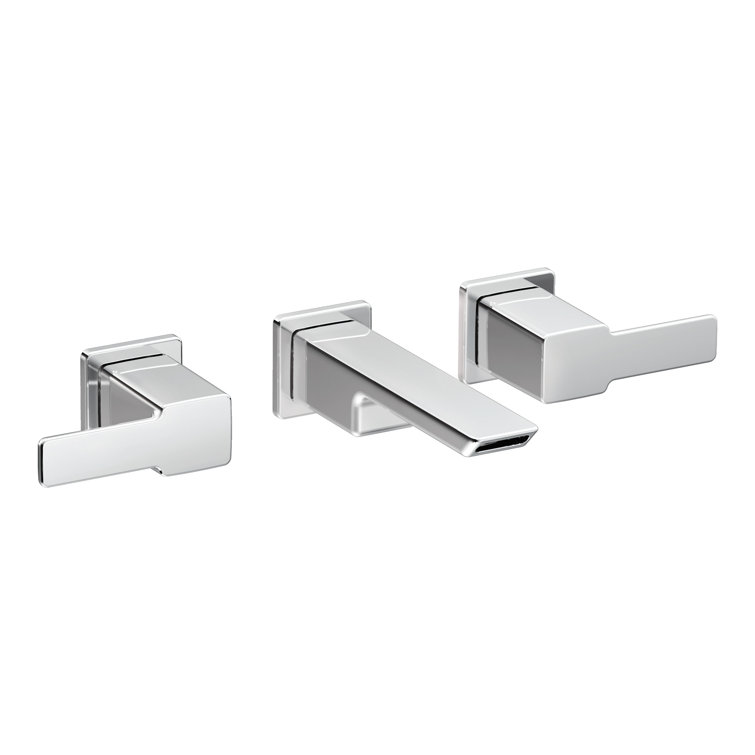 Polished Chrome 2-Handle Wall-Mount Bathroom Faucet