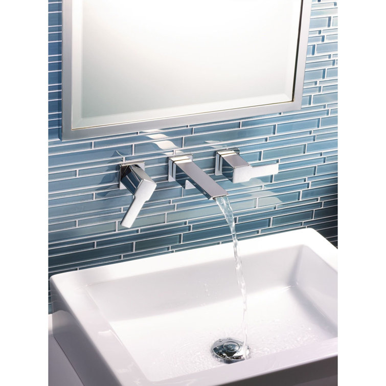 Polished Chrome 2-Handle Wall-Mount Bathroom Faucet