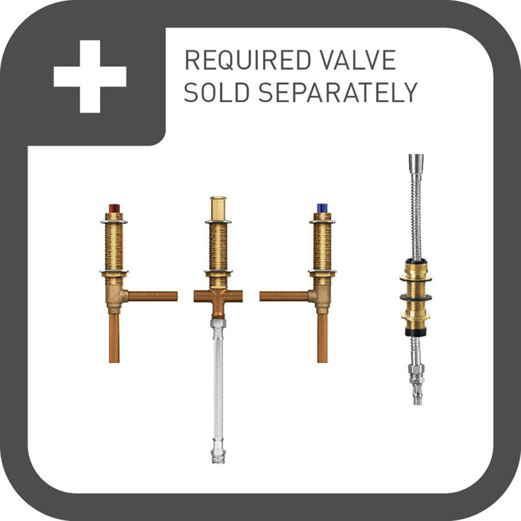 Elegant Brushed Gold Double Handle Widespread Tub Faucet with Handshower