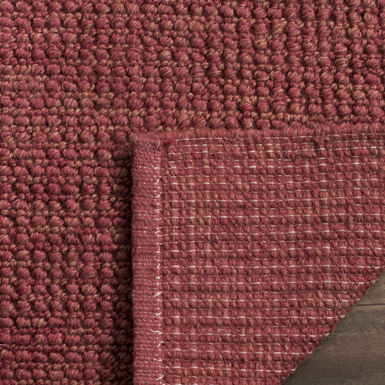 Handmade Red Braided Wool Area Rug, 2'6" x 3'10"