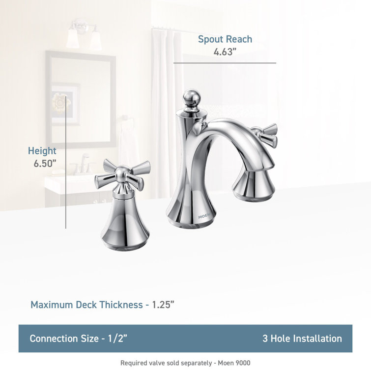 Chrome Modern Widespread Two-Handle Bathroom Faucet