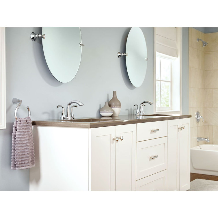 Chrome Transitional Centerset Bathroom Faucet with Dual Handles