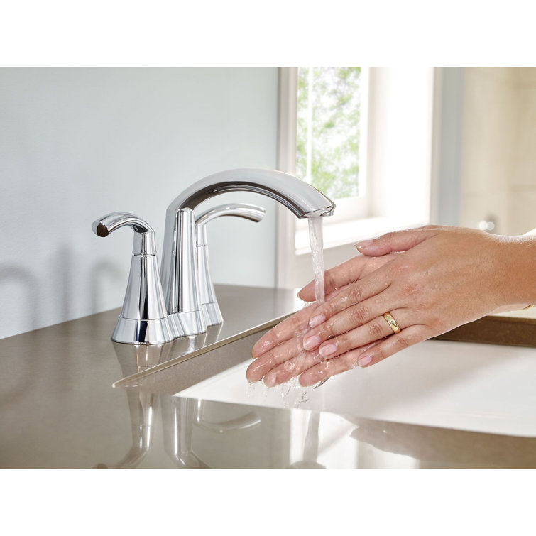 Chrome Transitional Centerset Bathroom Faucet with Dual Handles