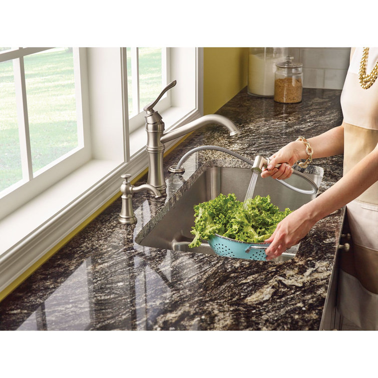 Chrome High Arc Single Handle Kitchen Faucet with Pull-out Spray