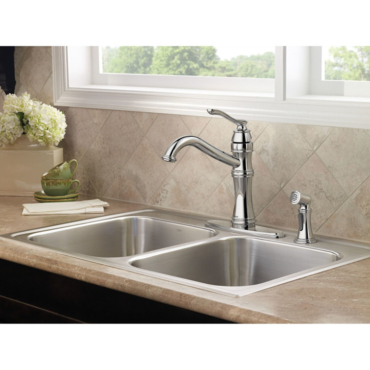 Chrome High Arc Single Handle Kitchen Faucet with Pull-out Spray