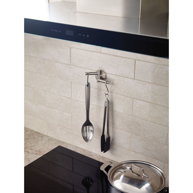 Brushed Nickel Modern Double Swivel Wall Mounted Robe Hook