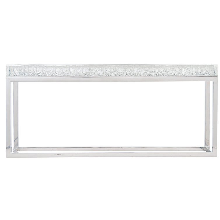 Arctic Elegance Polished Stainless Steel Large Console Table
