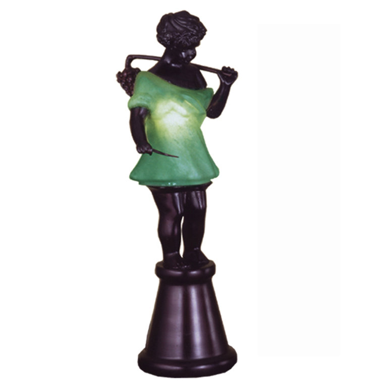 Green Stained Glass Novelty Lamp for Kids with Figurative Design