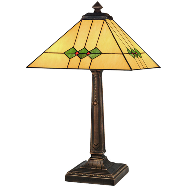 Martini Mission 22" Stained Glass Table Lamp in Mahogany Bronze