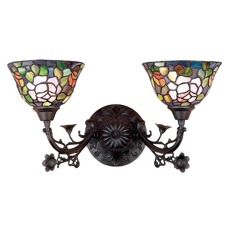 Mahogany Bronze 2-Light Victorian Rose Sconce