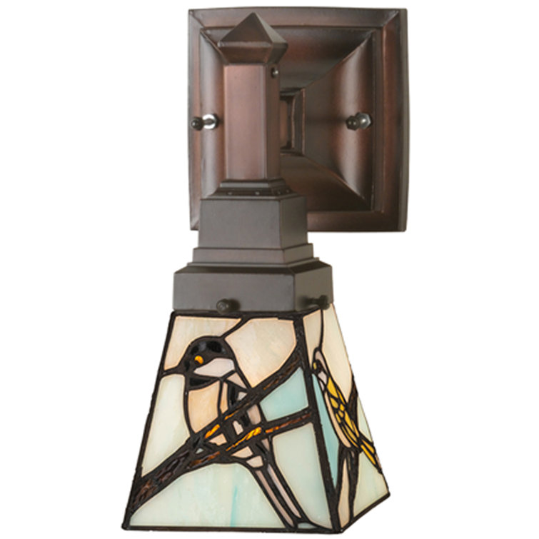 Bark Brown Azure Sky 1-Light Bronze Dimmable Wall Sconce