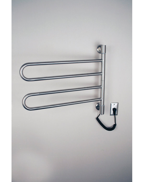 Polished Stainless Steel Wall Mounted Swivel Towel Warmer