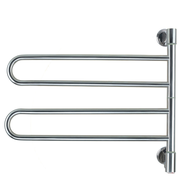 Polished Stainless Steel Wall Mounted Swivel Towel Warmer