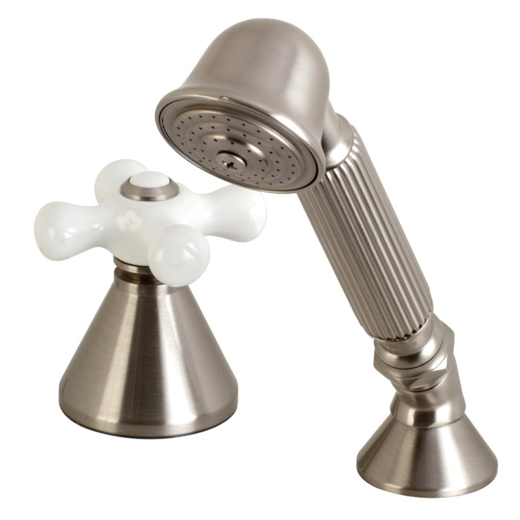 Brushed Nickel Deck Mount Hand Shower with Diverter
