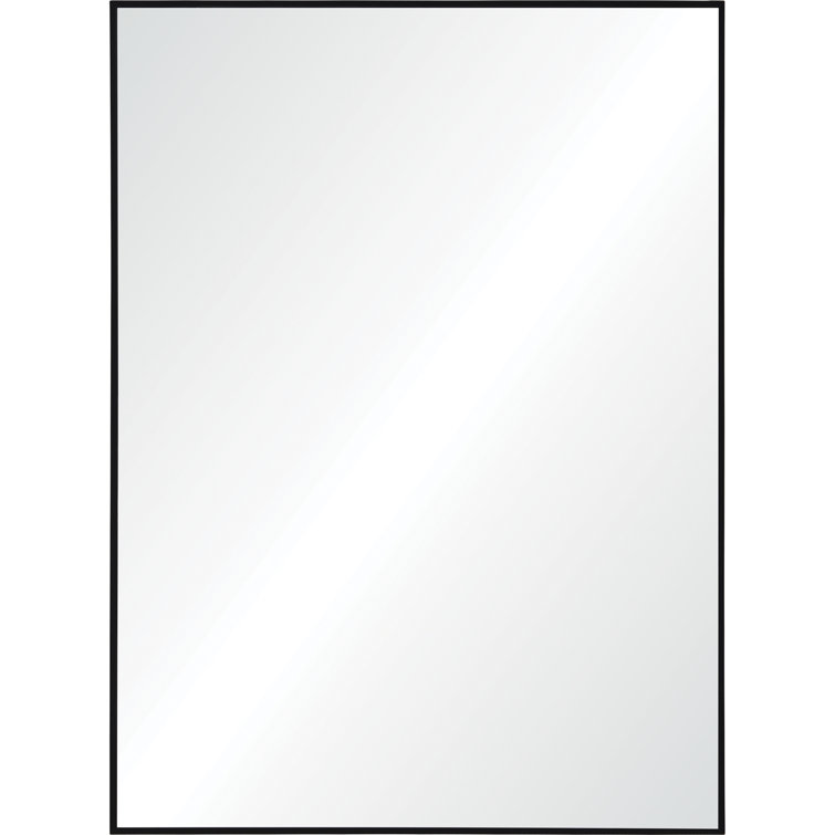 Rectangular Black and Gold Wood Wall Mirror