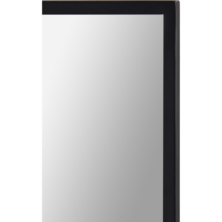 Rectangular Black and Gold Wood Wall Mirror