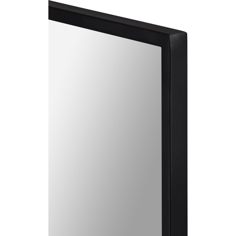 Rectangular Black and Gold Wood Wall Mirror