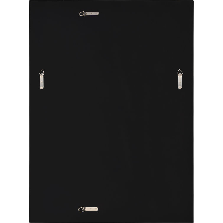 Rectangular Black and Gold Wood Wall Mirror