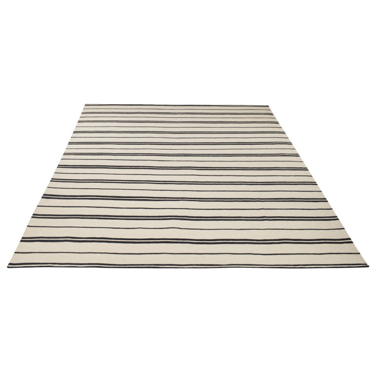 Sagaponeck Cinder Stripe 8' x 10' Handwoven Wool Rug