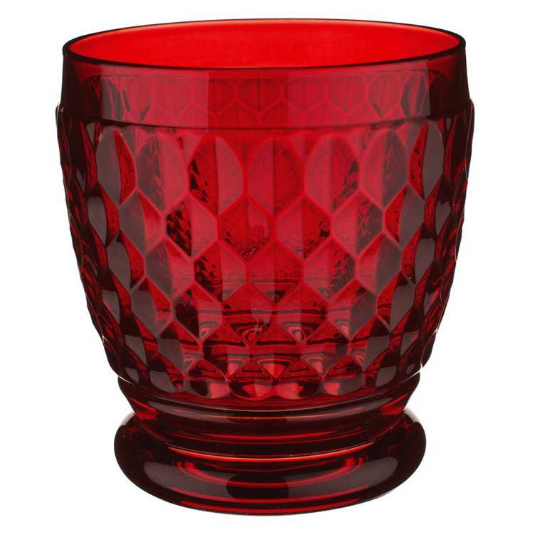 Villeroy & Boch Boston Red Crystal Double Old-Fashioned Glasses Set of 4