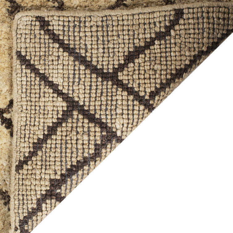 Fairfield Hand-Knotted Black/Brown Wool-Cotton Blend 9' x 12' Rug