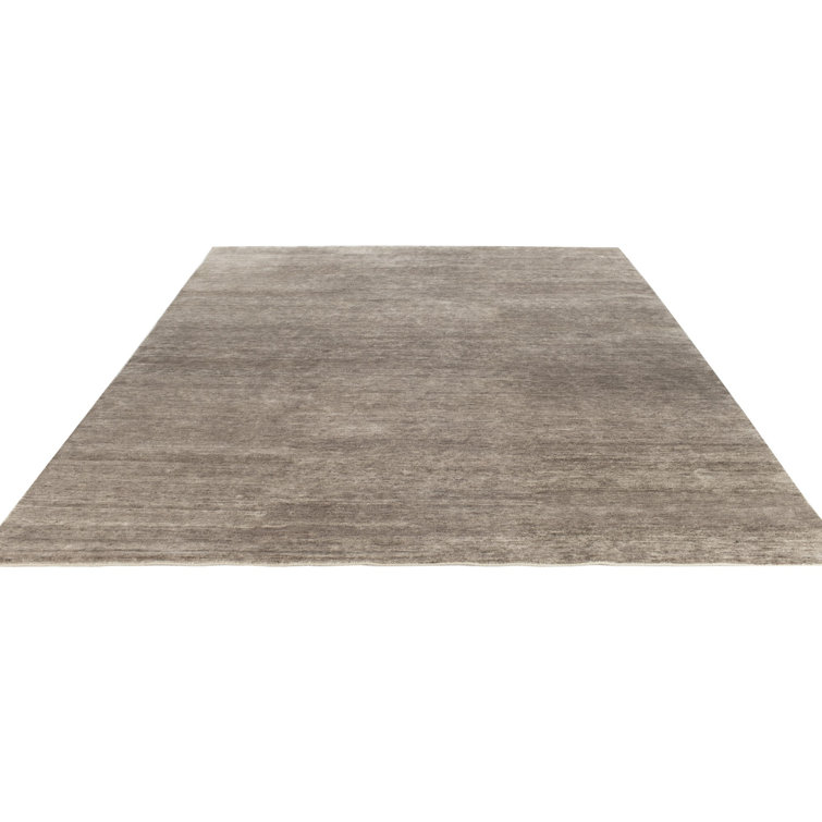 Pale Nutmeg Hand-Knotted Viscose and Cotton Area Rug