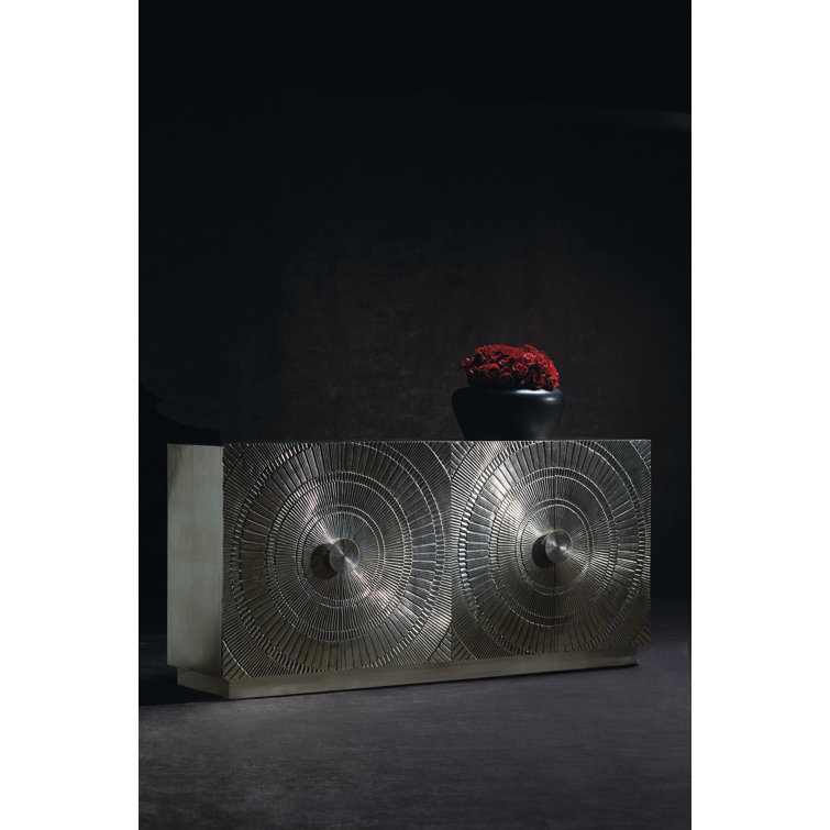 Barcelona 72'' Silver Teak Sideboard with Nickel Alloy