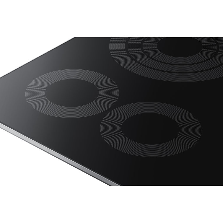 36" Black Ceramic 5-Burner Electric Cooktop with Stainless Steel Frame