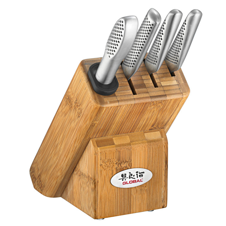 Takashi 10-Piece Stainless Steel Knife Block Set with Bamboo Block