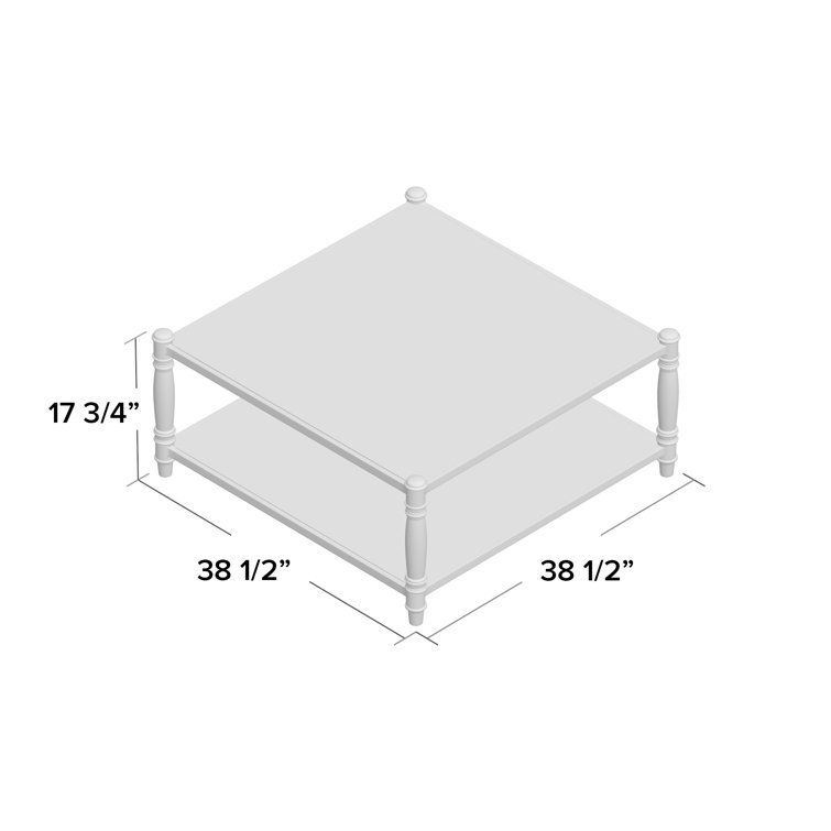 Isabelle 39'' Silver Acrylic and Glass Square Coffee Table