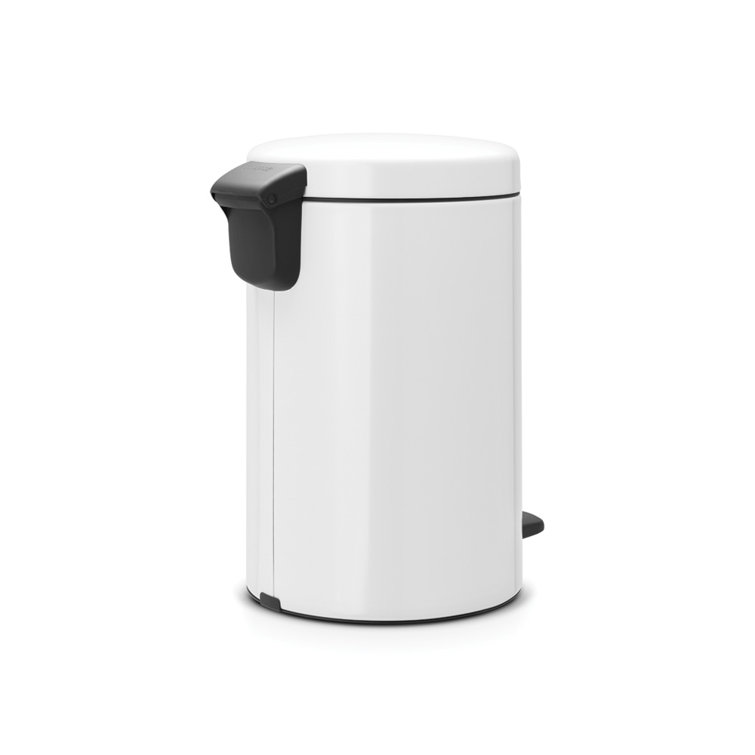 White Plastic Round Pedal Trash Can, 20 Liters