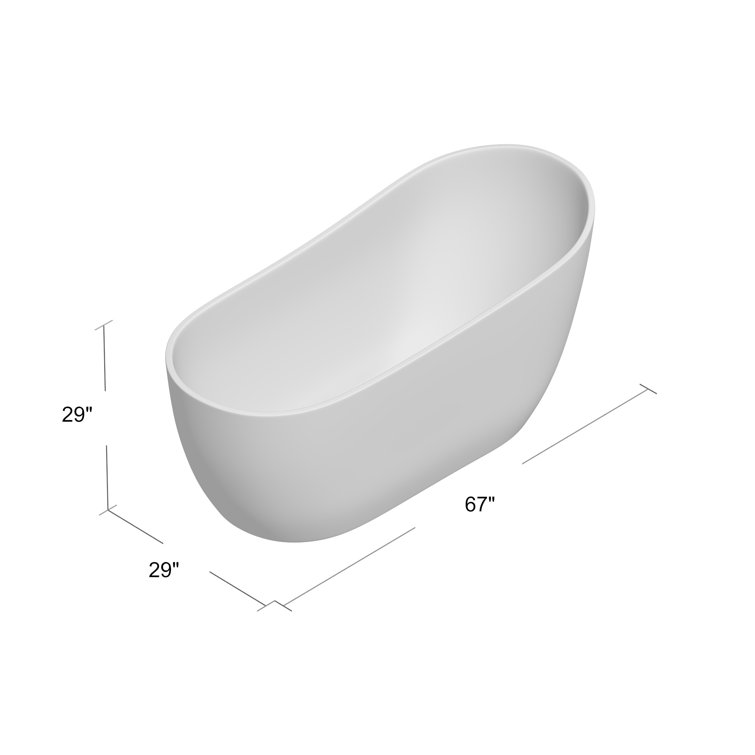 Amara 59'' White Acrylic Freestanding Soaking Bathtub
