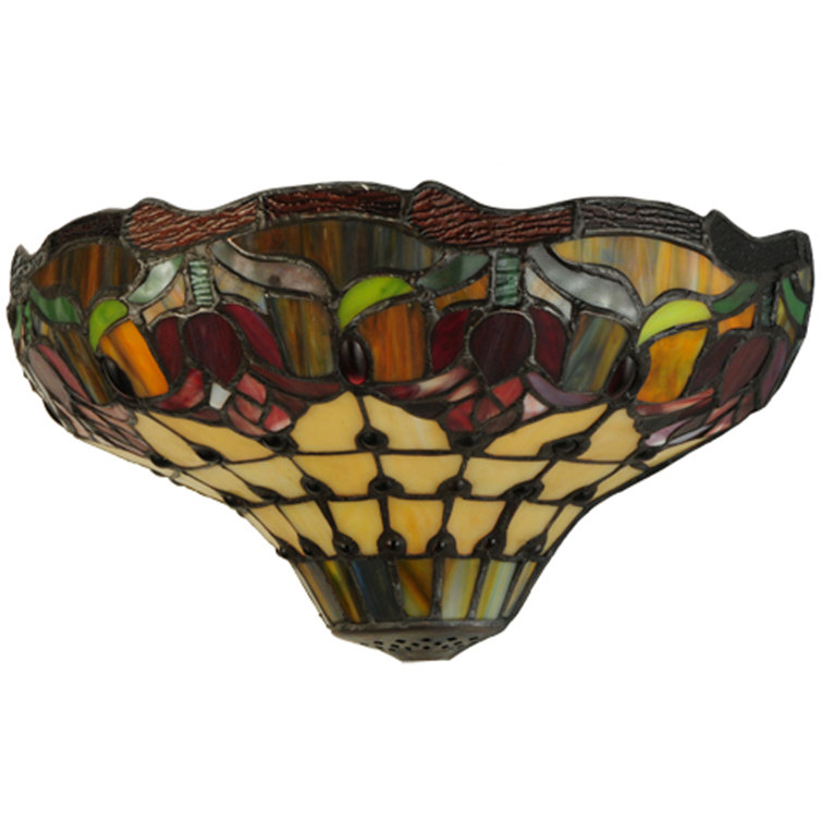Victorian Tiffany Stained Glass 2-Light Wall Sconce