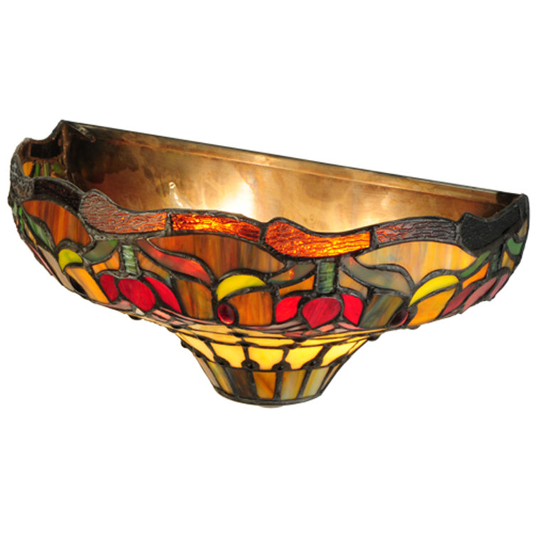 Victorian Tiffany Stained Glass 2-Light Wall Sconce