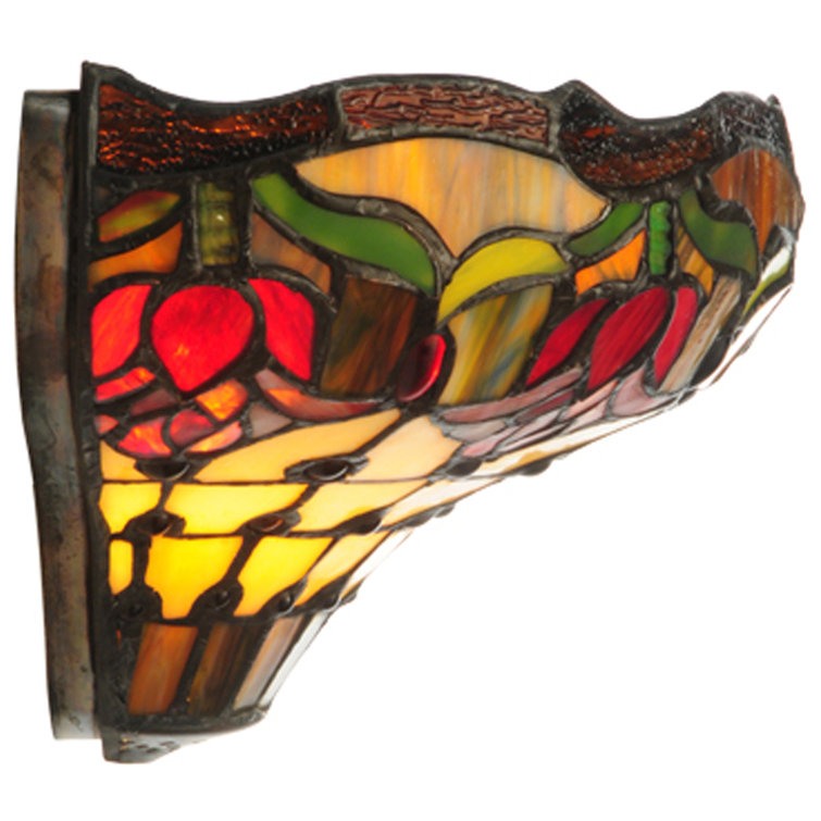 Victorian Tiffany Stained Glass 2-Light Wall Sconce