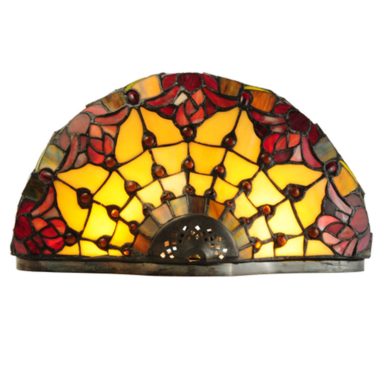 Victorian Tiffany Stained Glass 2-Light Wall Sconce