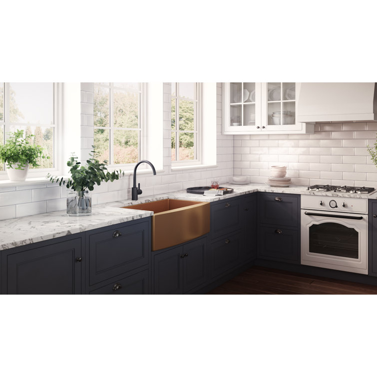 Copper Tone Matte Bronze 30-Inch Farmhouse Stainless Steel Sink