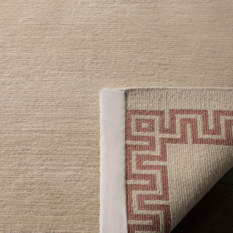 Athene Cream/Rose Hand-Knotted Wool & Silk 6' x 9' Rug