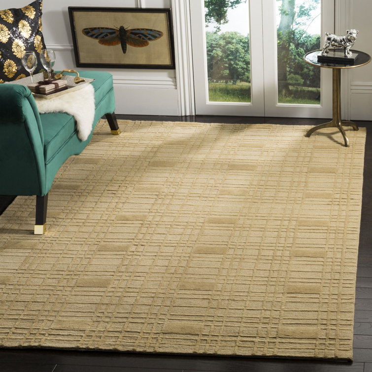 Handmade Gray Wool 9' x 12' Rectangular Rug