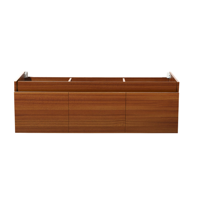 Teak 59" Wall-Mount Single Sink Modern Vanity Base