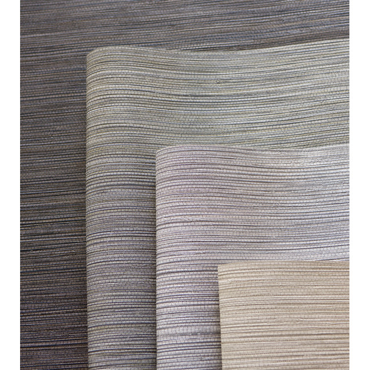 Warm Stone 3D Embossed Grasscloth Vinyl Wallpaper