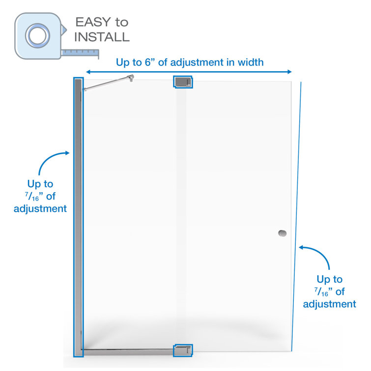 Cantour 54" Oil Rubbed Bronze Frameless Pivot Shower Door