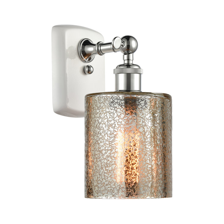 Leilani Dimmable Chrome Sconce with Mercury Shade, 9"x5"
