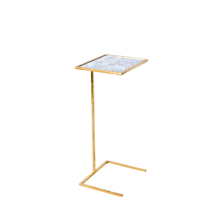 Gold Leaf Metal and Antique Mirror Cigar Table